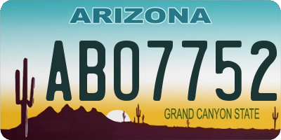 AZ license plate ABO7752
