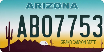 AZ license plate ABO7753