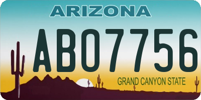 AZ license plate ABO7756