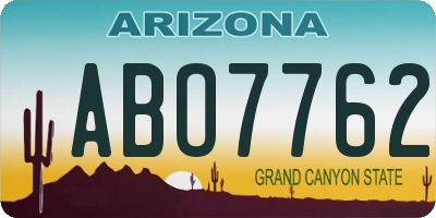 AZ license plate ABO7762