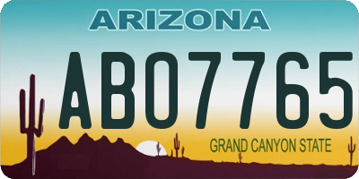 AZ license plate ABO7765