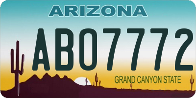 AZ license plate ABO7772