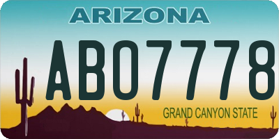 AZ license plate ABO7778