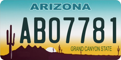 AZ license plate ABO7781