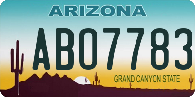 AZ license plate ABO7783
