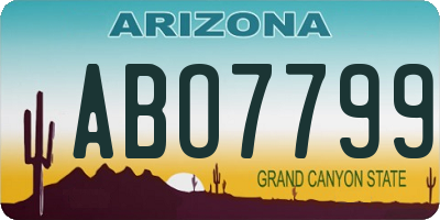 AZ license plate ABO7799