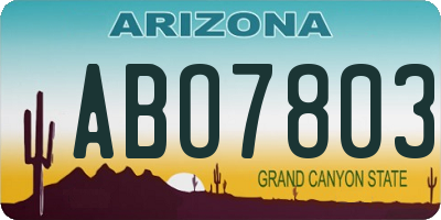 AZ license plate ABO7803
