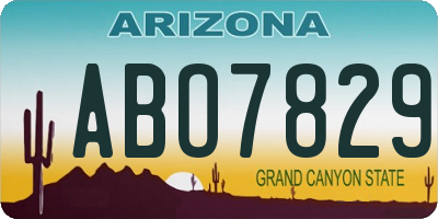 AZ license plate ABO7829