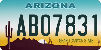 AZ license plate ABO7831