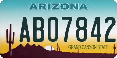 AZ license plate ABO7842
