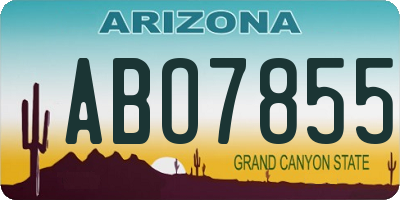 AZ license plate ABO7855