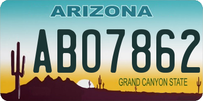 AZ license plate ABO7862