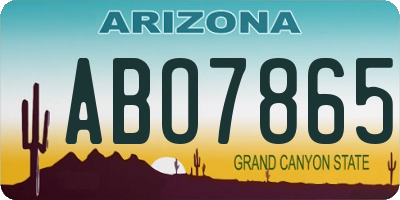AZ license plate ABO7865