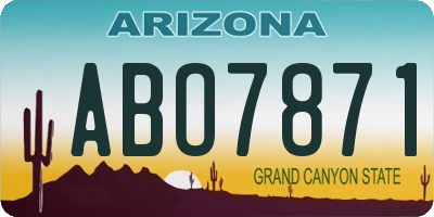 AZ license plate ABO7871