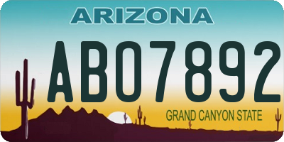 AZ license plate ABO7892