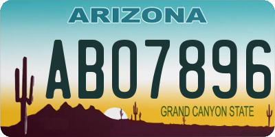 AZ license plate ABO7896