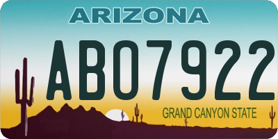 AZ license plate ABO7922