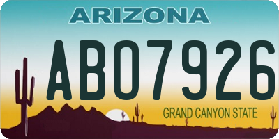 AZ license plate ABO7926