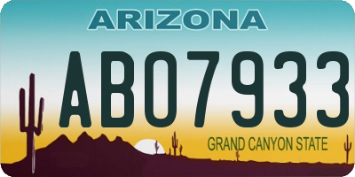 AZ license plate ABO7933