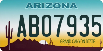 AZ license plate ABO7935