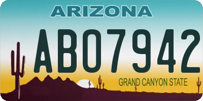 AZ license plate ABO7942