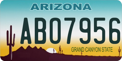 AZ license plate ABO7956