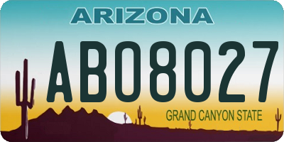 AZ license plate ABO8027