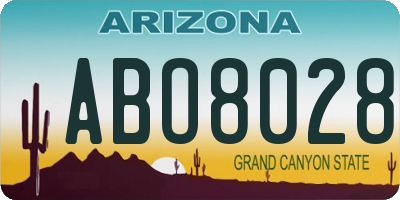 AZ license plate ABO8028