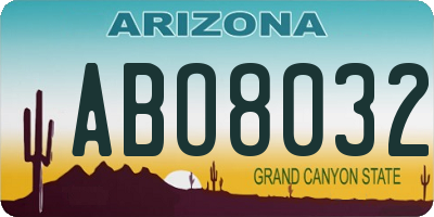 AZ license plate ABO8032