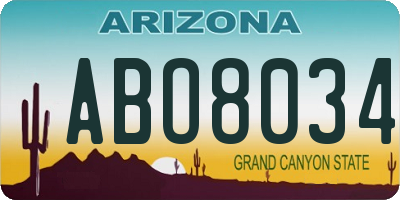AZ license plate ABO8034