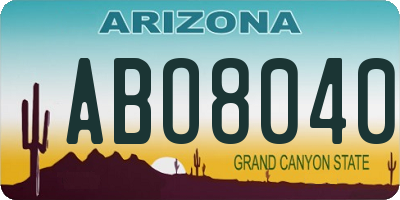 AZ license plate ABO8040