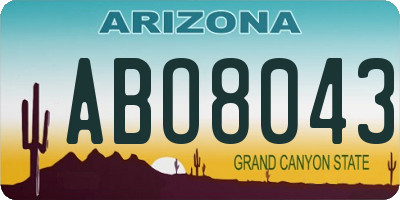 AZ license plate ABO8043