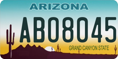 AZ license plate ABO8045