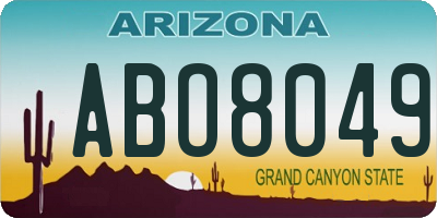 AZ license plate ABO8049
