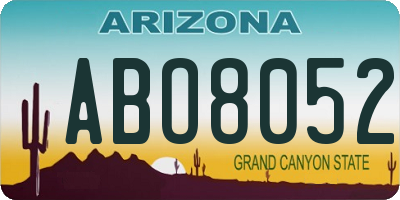 AZ license plate ABO8052