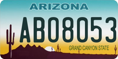 AZ license plate ABO8053