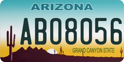 AZ license plate ABO8056