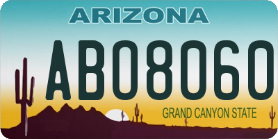 AZ license plate ABO8060
