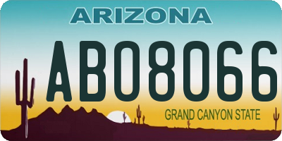 AZ license plate ABO8066