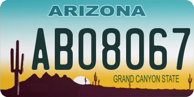 AZ license plate ABO8067