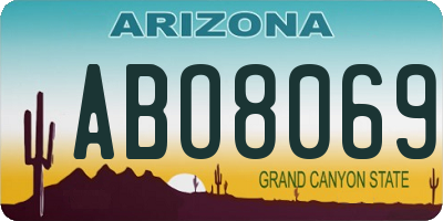 AZ license plate ABO8069