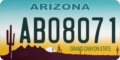 AZ license plate ABO8071