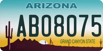 AZ license plate ABO8075