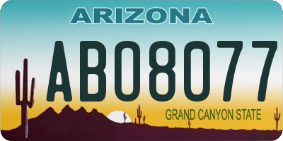 AZ license plate ABO8077