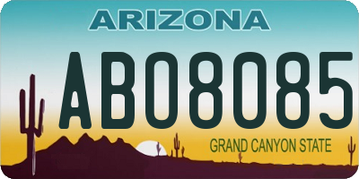 AZ license plate ABO8085