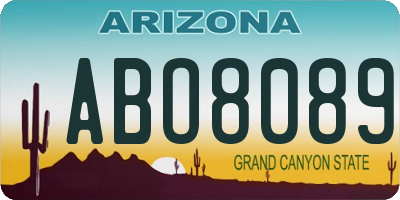 AZ license plate ABO8089