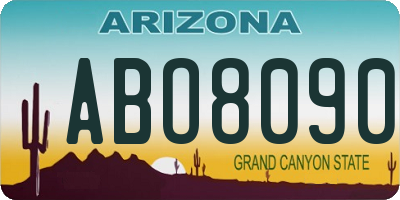 AZ license plate ABO8090