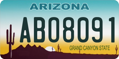 AZ license plate ABO8091