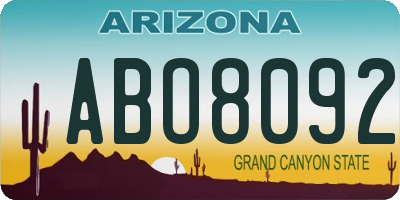 AZ license plate ABO8092