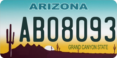 AZ license plate ABO8093